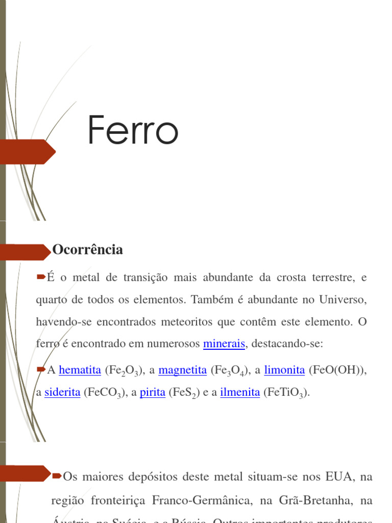 Propriedades e Aplicações do Ferro | PDF | Liga | Ferro