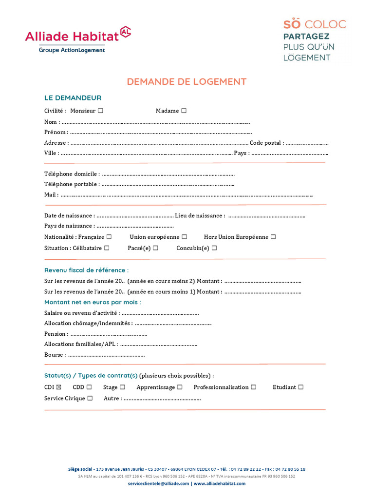 Demande de logement à Lyon | PDF
