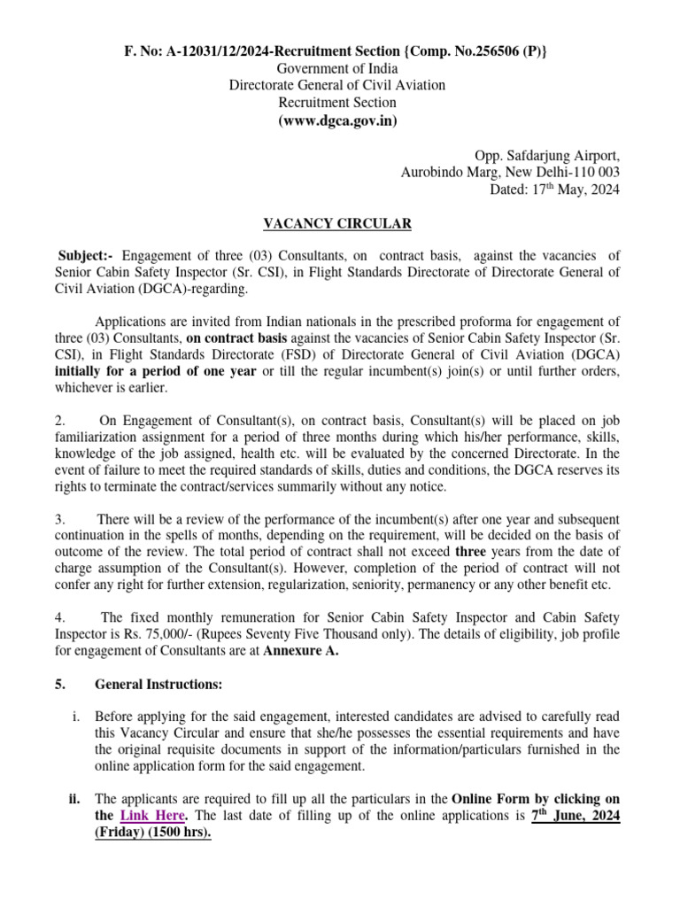 Dgca Recruitment 2024 Pdf Mother Conflict Of Interest
