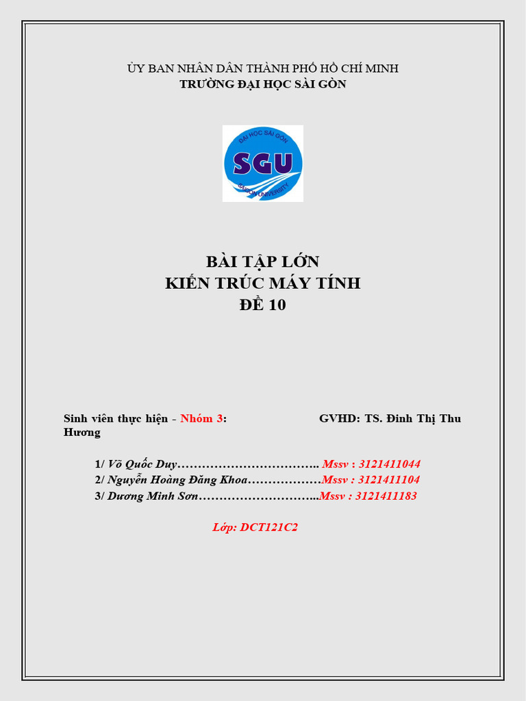 Bài Tập Lớn KTMT 2 | PDF