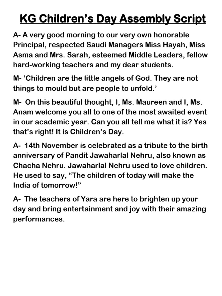 compering script for independence day in english