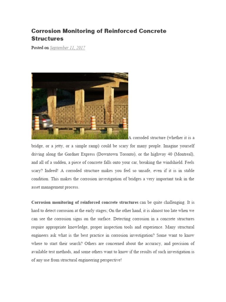 Corrosion Monitoring of Reinforced Concrete Structures | PDF ...