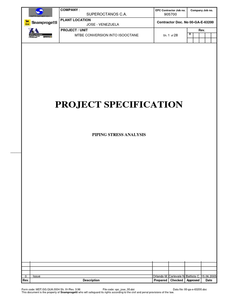 Snamprogetti | PDF | Thermal Expansion | Mechanical Engineering