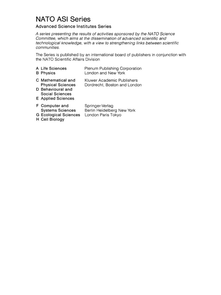 Nato Asi Series: Advanced Science Institutes Series | PDF | Cerebellum ...
