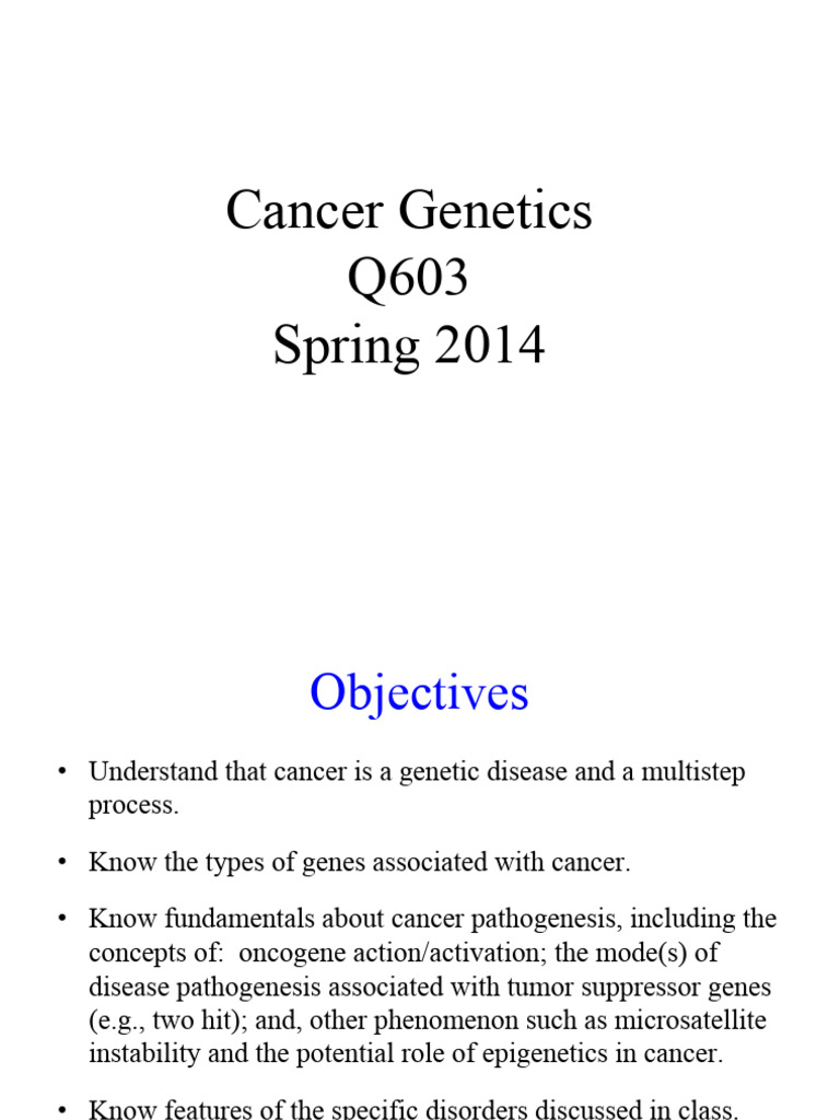 12 Cancer+Genetics+2014s+v2+-+post | PDF | Oncogene | P53