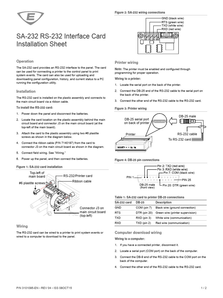 RS-232 Card Installation Guide | PDF | Computing | Electricity