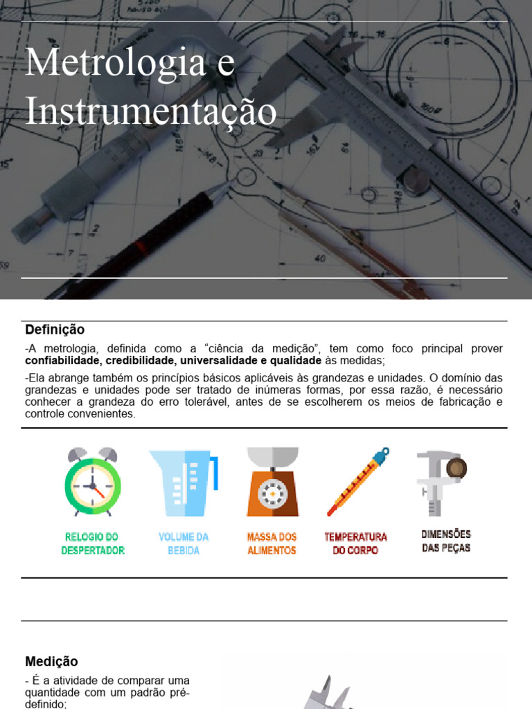 Fundamentos de Metrologia e Instrumentação | PDF | Medição | Metro