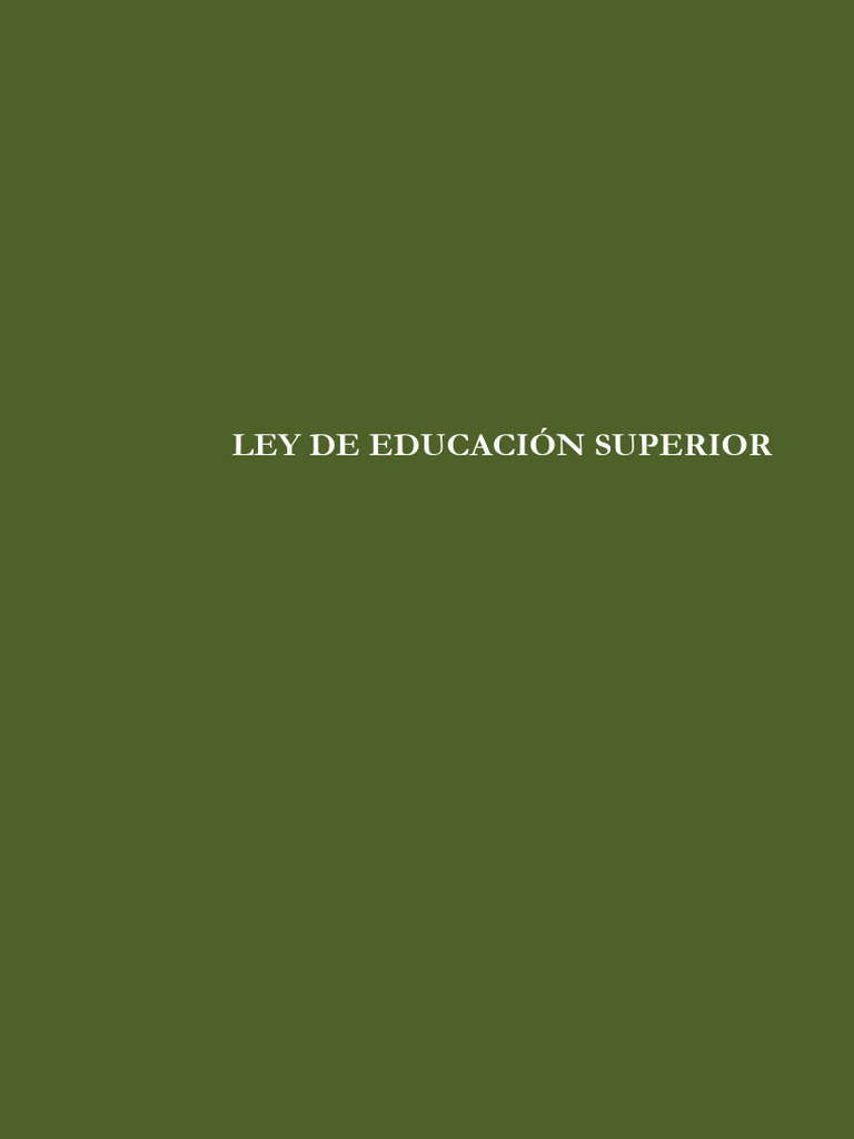 Ley de educacion superior | PDF | Educación más alta | Titulo academico