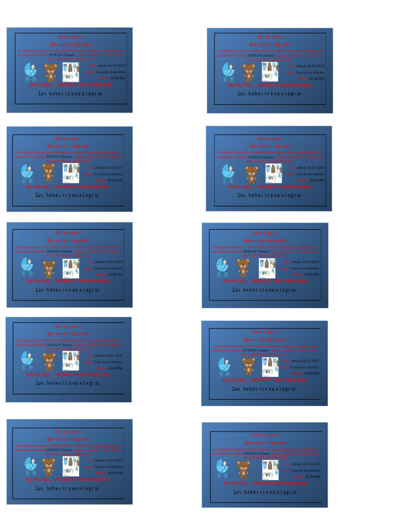 Yerimal Tarjeta de Invitacion | PDF | Infancia | Maternidad, image size:768x1024