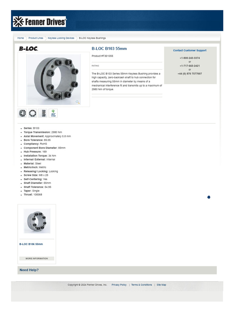 B-LOC B103 55mm Keyless Bushing | PDF
