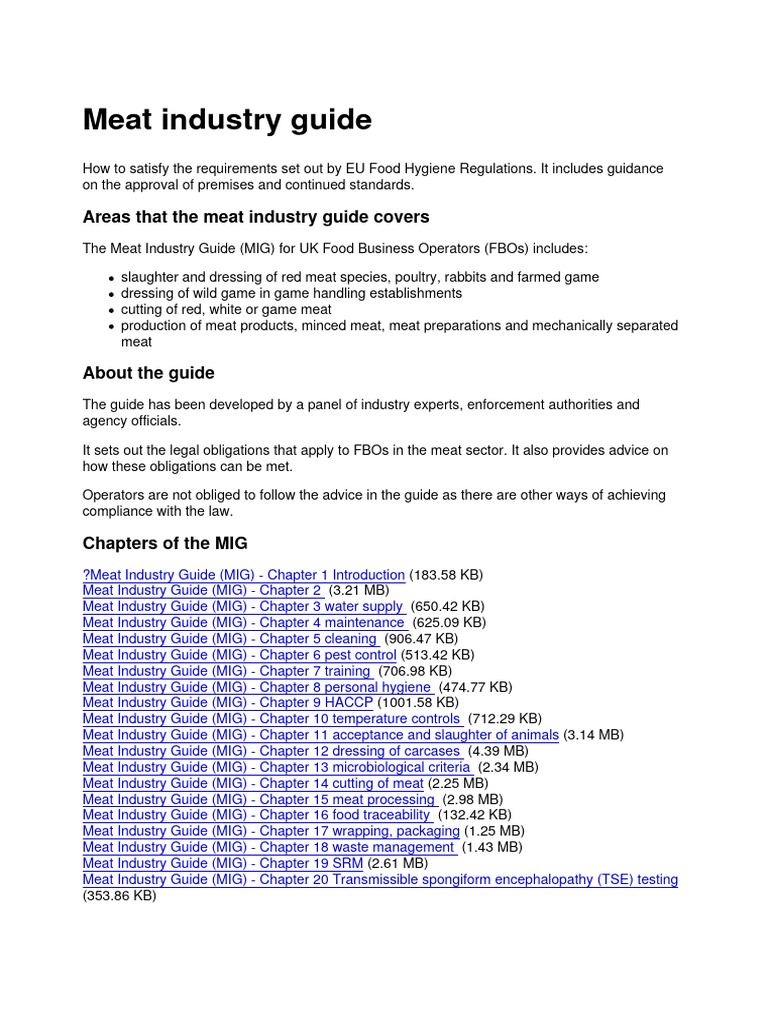 Meat Industry Guide PDF Meat Animal Slaughter
