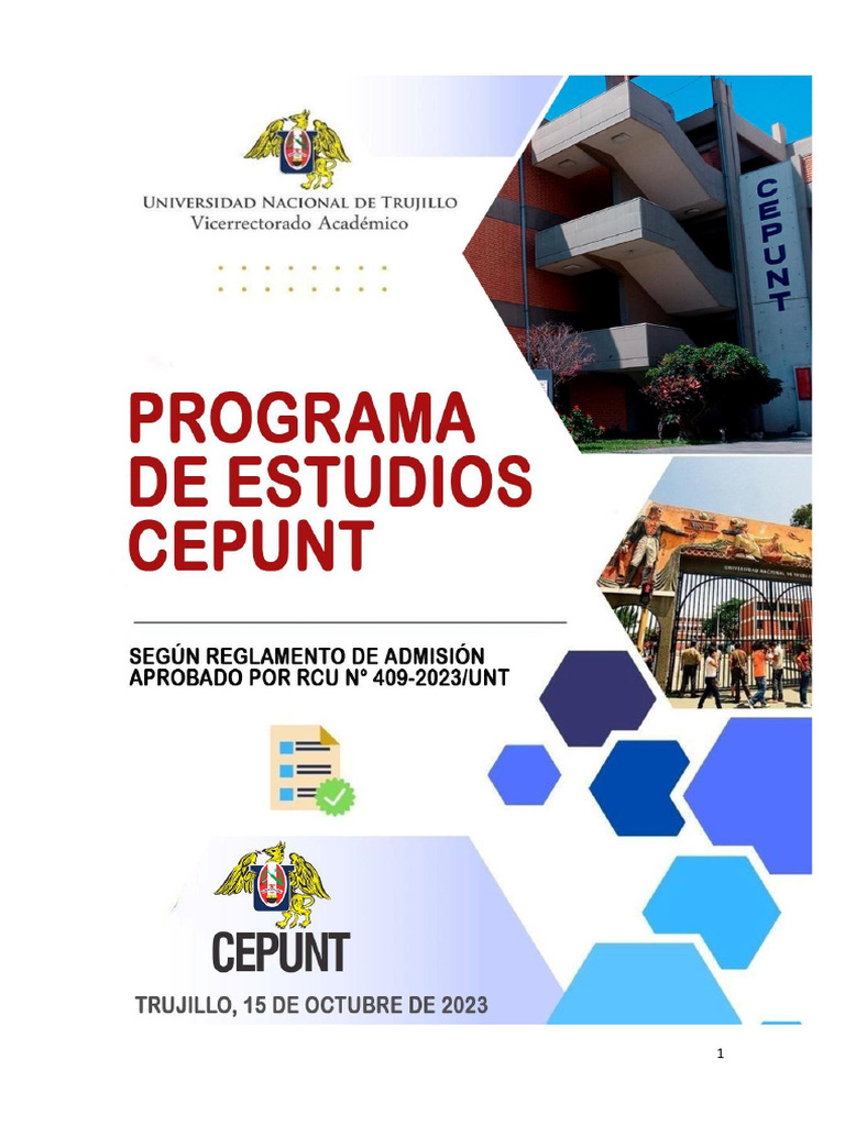 Programa Académico CEPUNT 2023-2024 | PDF | Plan de estudios | Aprendizaje