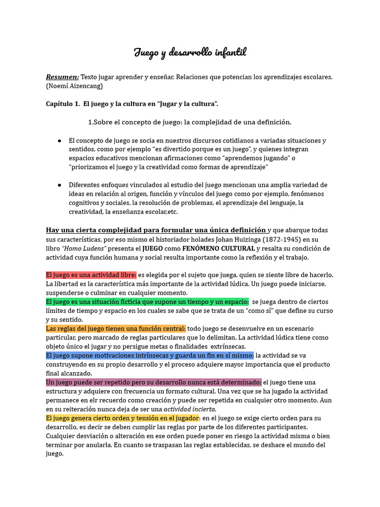 Juego y Aprendizaje en la Infancia | PDF | Aprendizaje