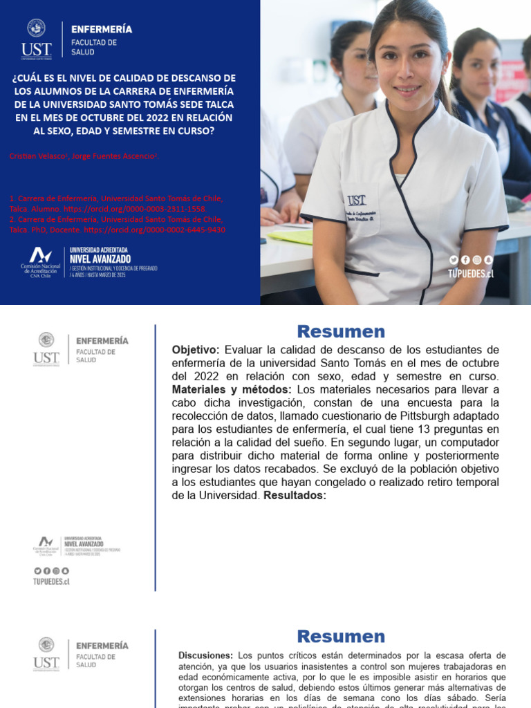 Calidad de Sueño en Estudiantes de Enfermería | PDF | Hipertensión | Dormir