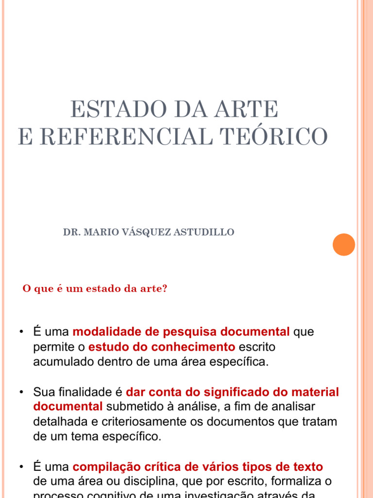 Estado da Arte e Referencial Teórico | PDF | Teoria | Estado