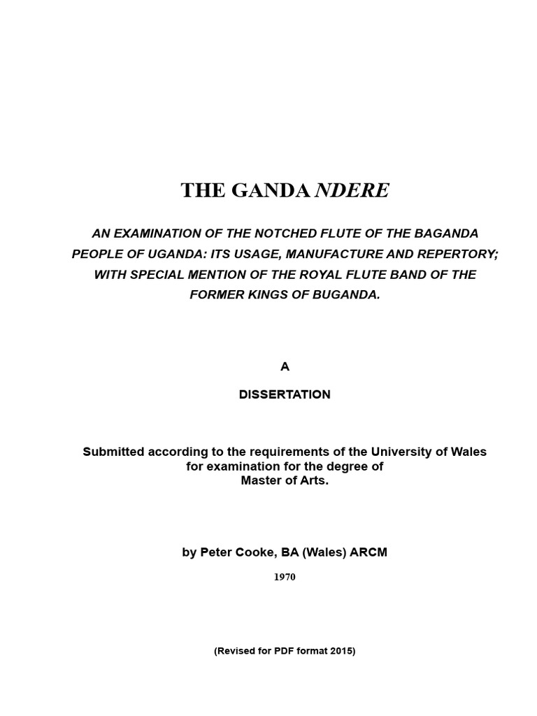 Ganda Ndere: Flute Traditions in Buganda | PDF | Musical Instruments