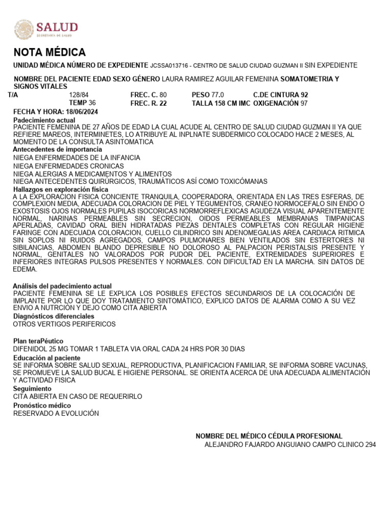 NOTAS | PDF | Examen físico | Medicina CLINICA