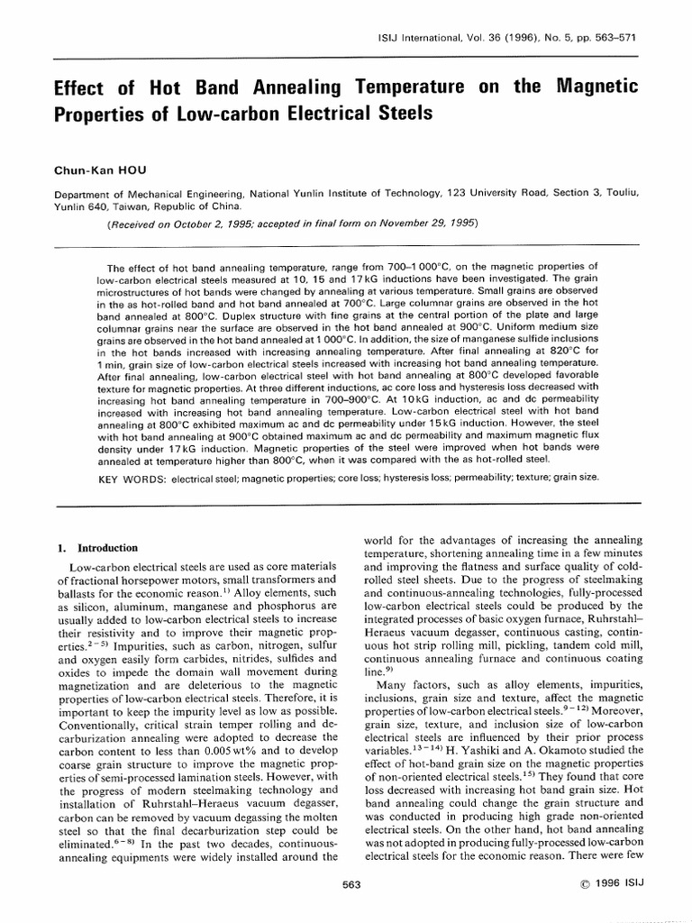 Hot Band Annealing Effects on Steel | PDF | Steel | Rolling (Metalworking)