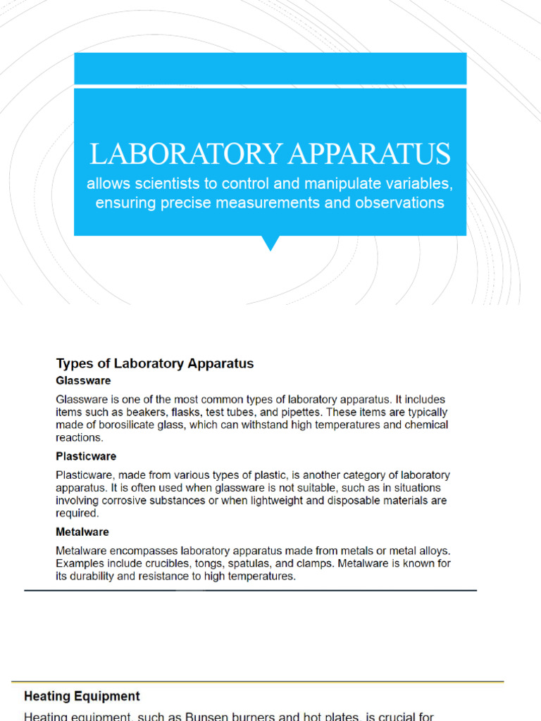 Essential Laboratory Apparatus Guide | PDF | Distillation | Filtration