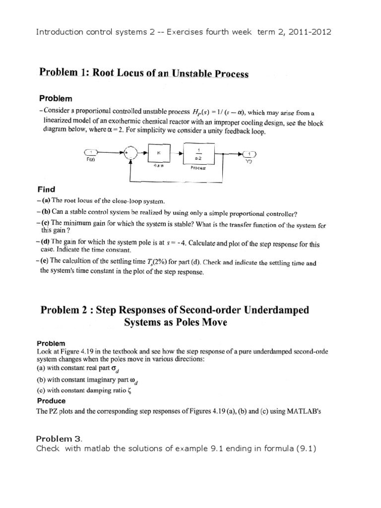 2011-2012-D2-Homework Exercises Introduction Control Systems 2 Fourth ...