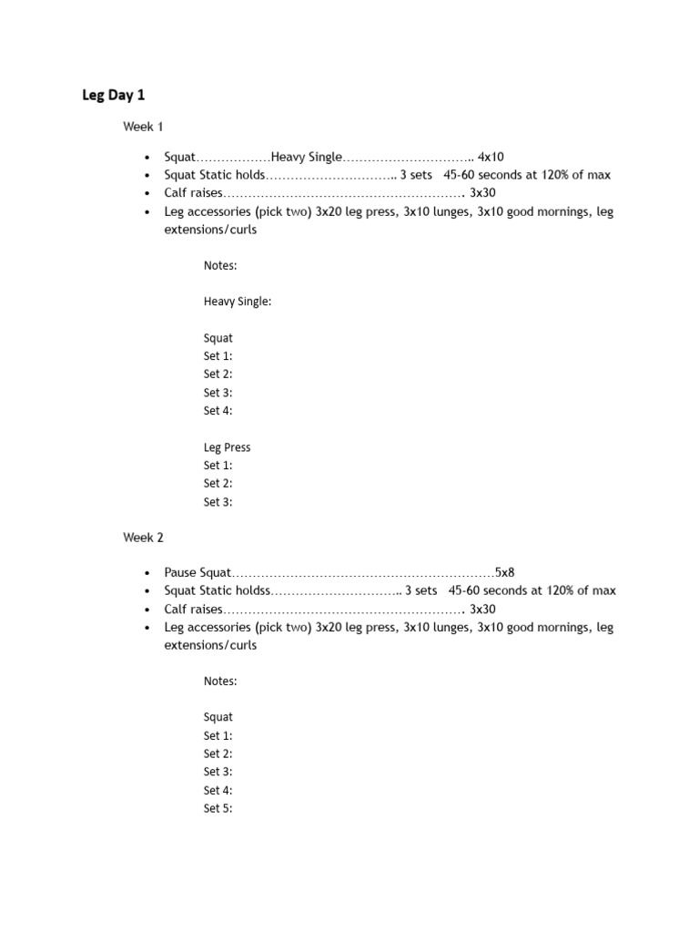 Push - Pull - Legs Split Notes | PDF | Strength Training | Weight