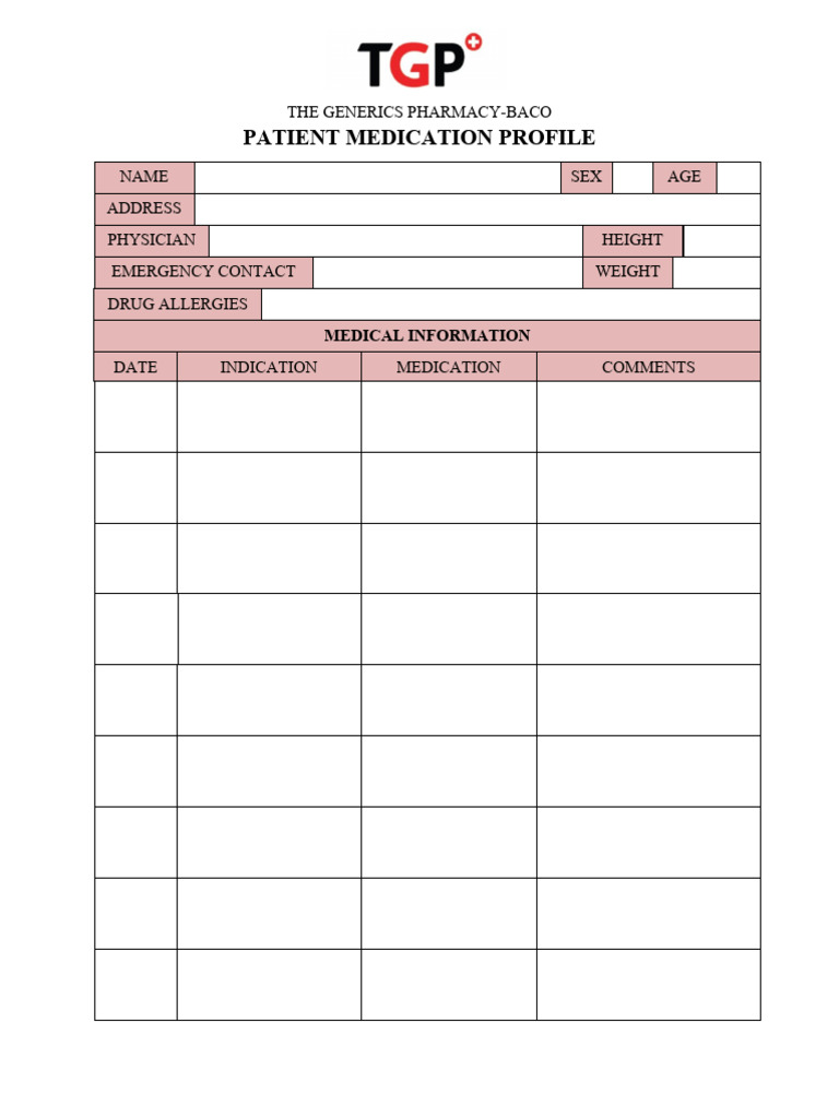 Patient medication profile pdf