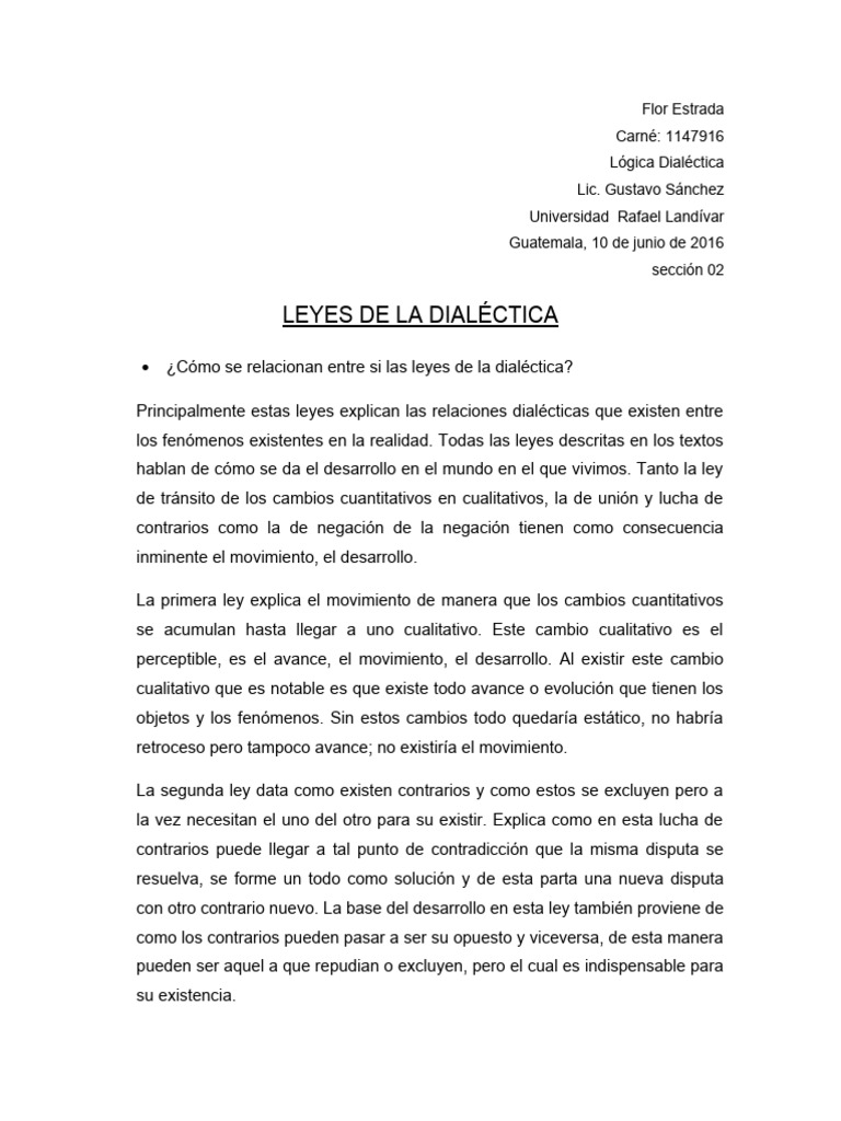 Leyes De La Dialectica Descargar Gratis Pdf Dialéctico Comunismo