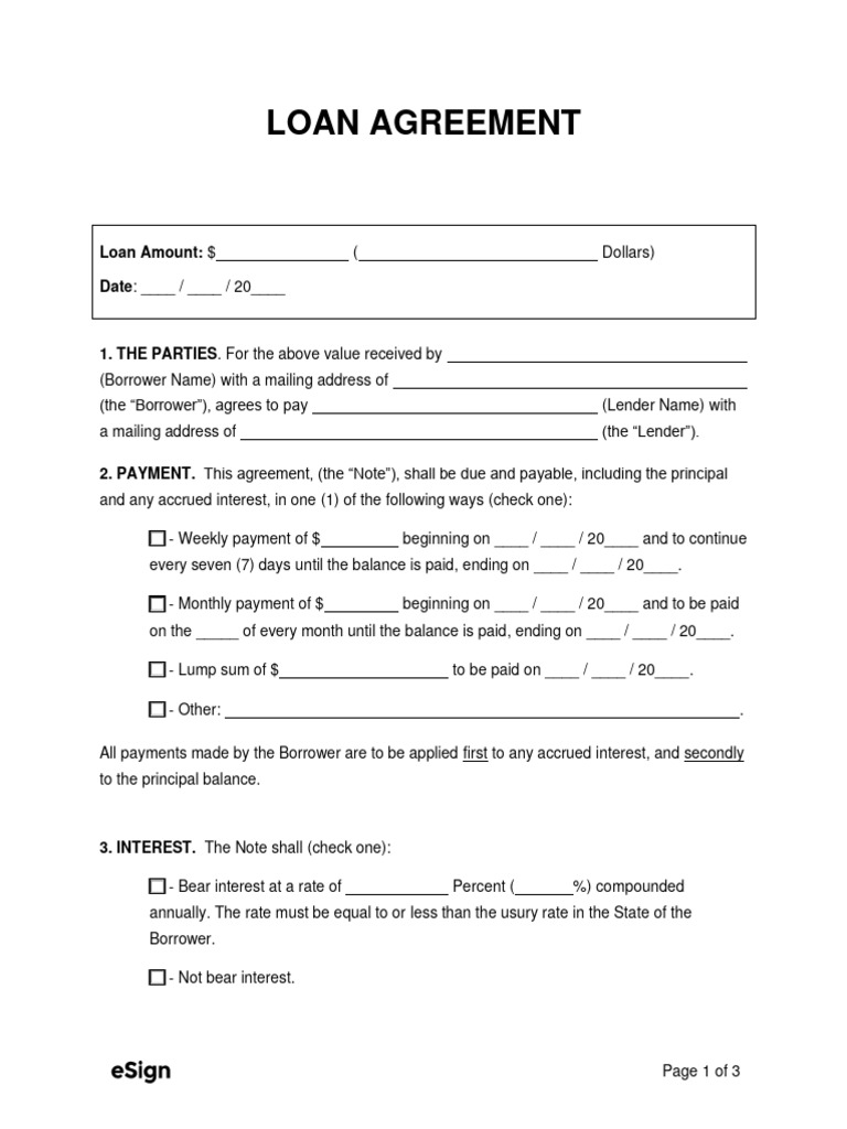 Loan Agreement Template for Borrowers | PDF | Interest | Loans