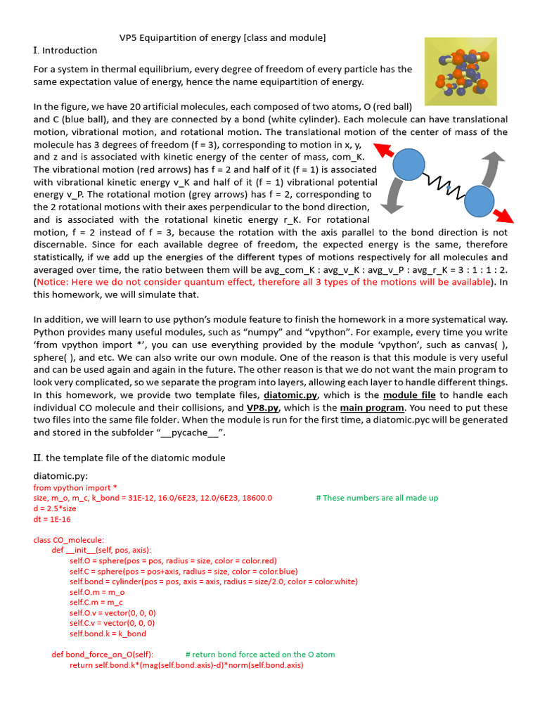 Equipartition of Energy Simulation in Python | PDF | Classical ...