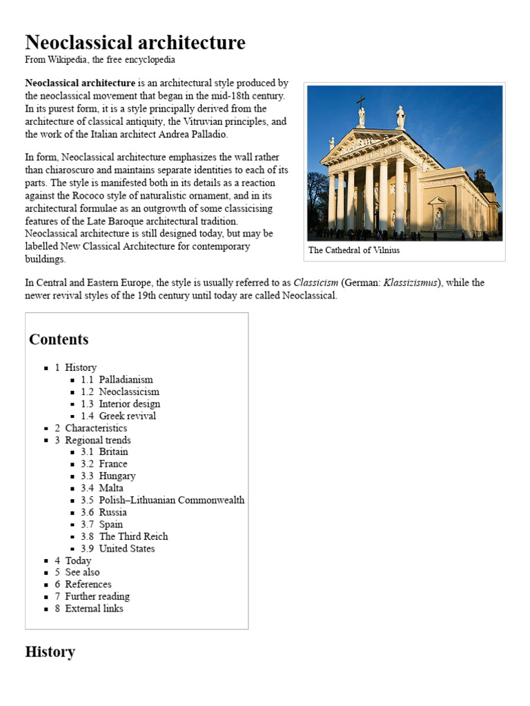 Neoclassical Architecture - Wikipedia | Download Free PDF | Style