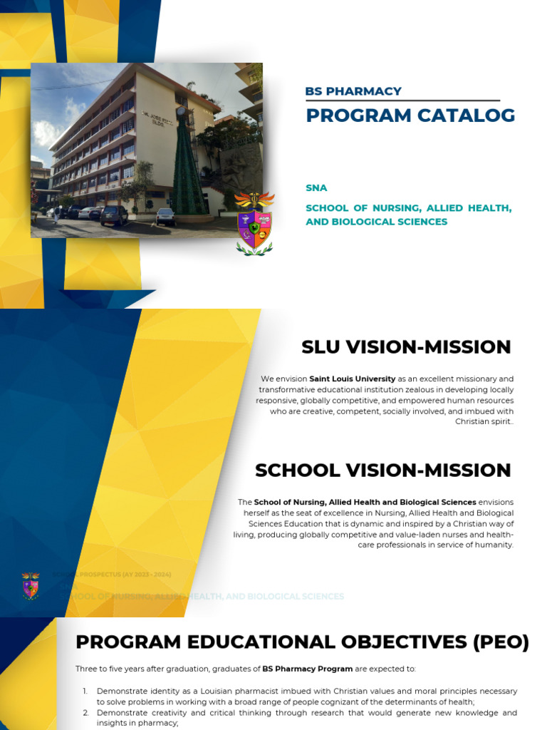 BS PHARMACY Program Catalog | PDF | Pharmacy | Pharmacist