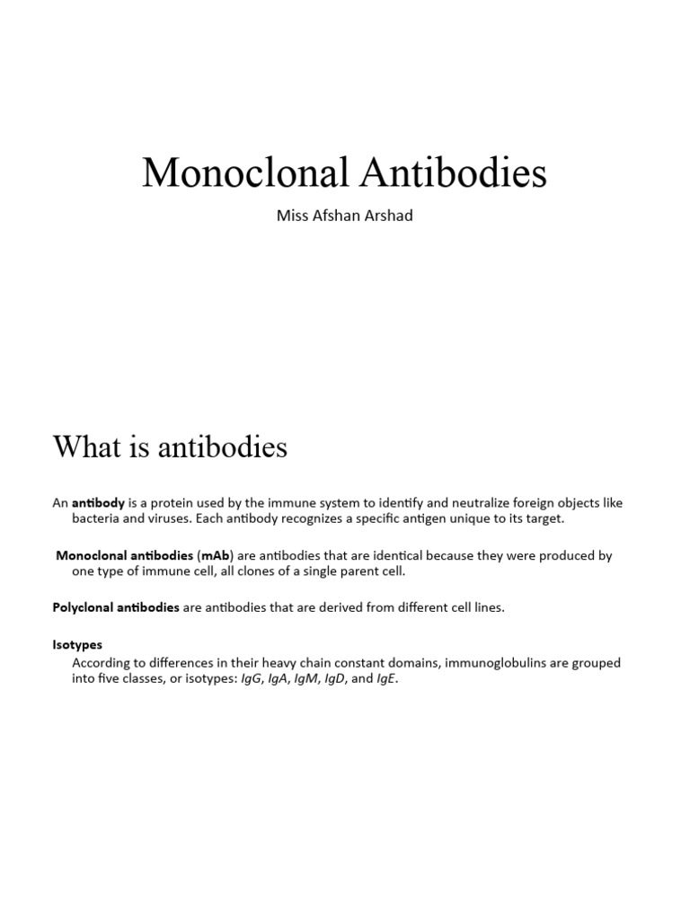 Monoclonal Antibodies | PDF | Antibody | Immunoglobulin G