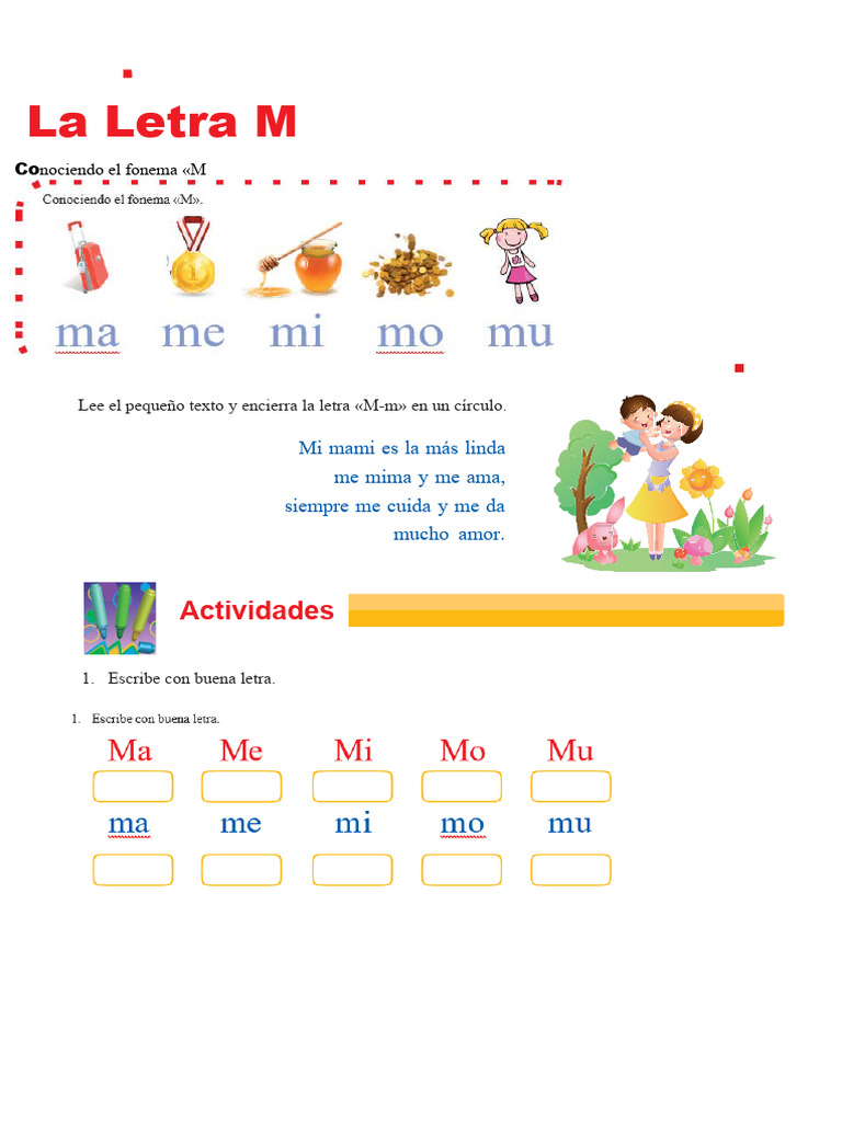 Actividades de la Letra M para Primer Grado | PDF