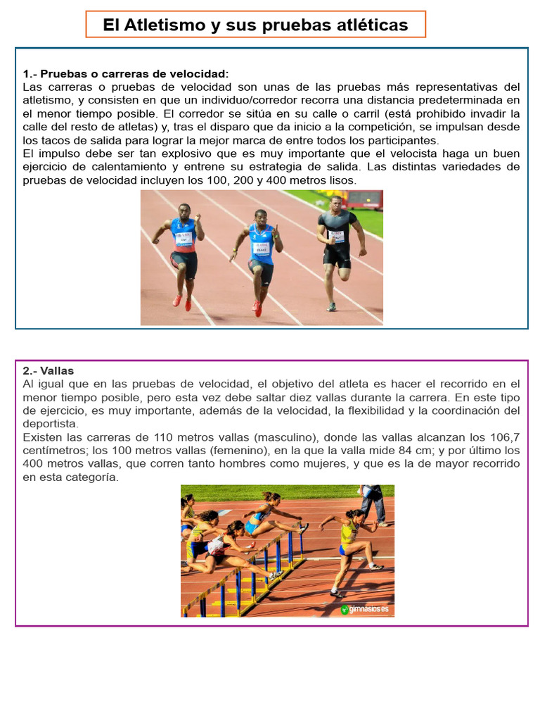 Tarea de Rebeca Atletismo | PDF | Deporte del atletismo | Atletismo