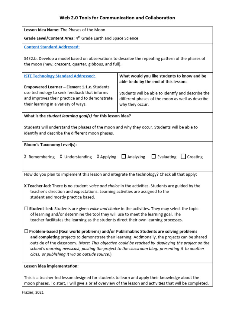 Web 2.0 Communcation and Collaboration Tools Lesson Idea | PDF ...