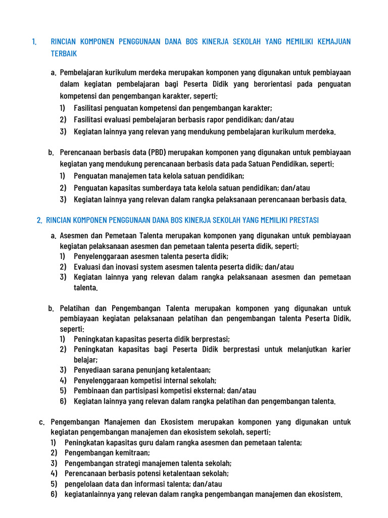 Rincian penggunaan bos kinerja pdf