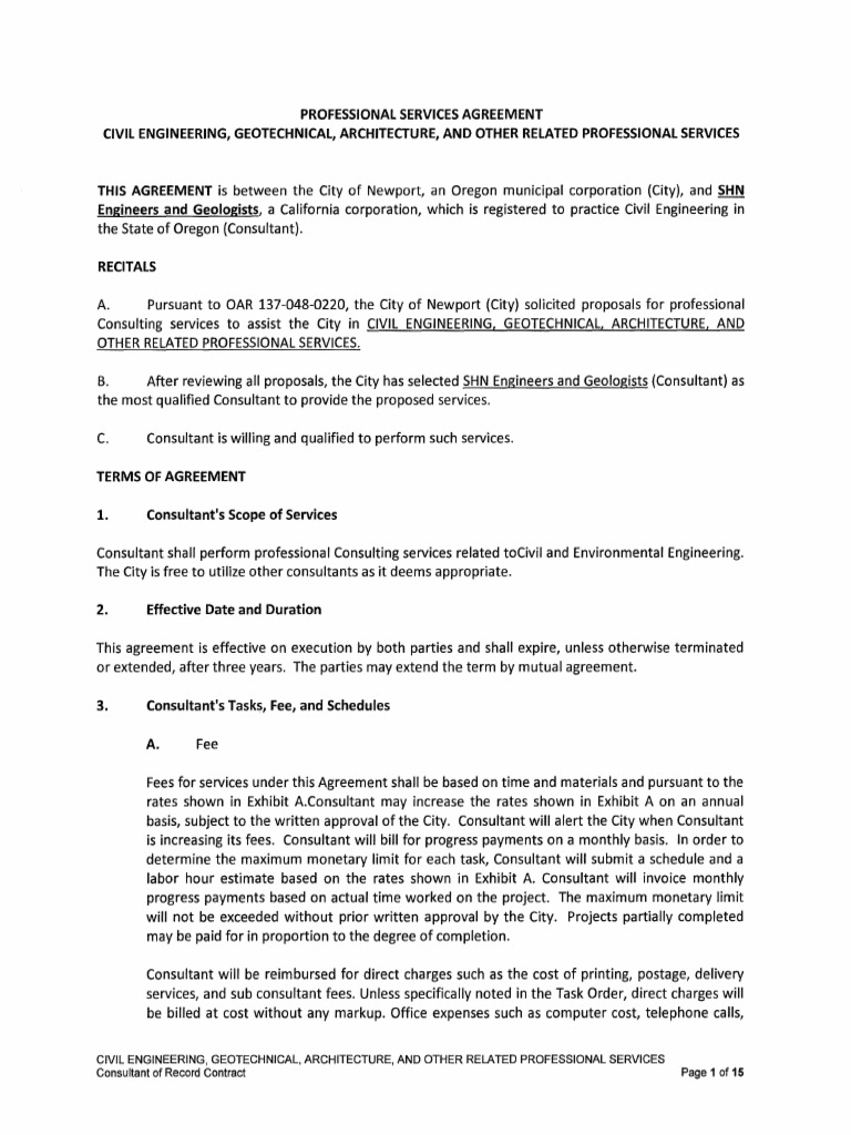 Professional Services Agreement | PDF | Indemnity | Liability Insurance
