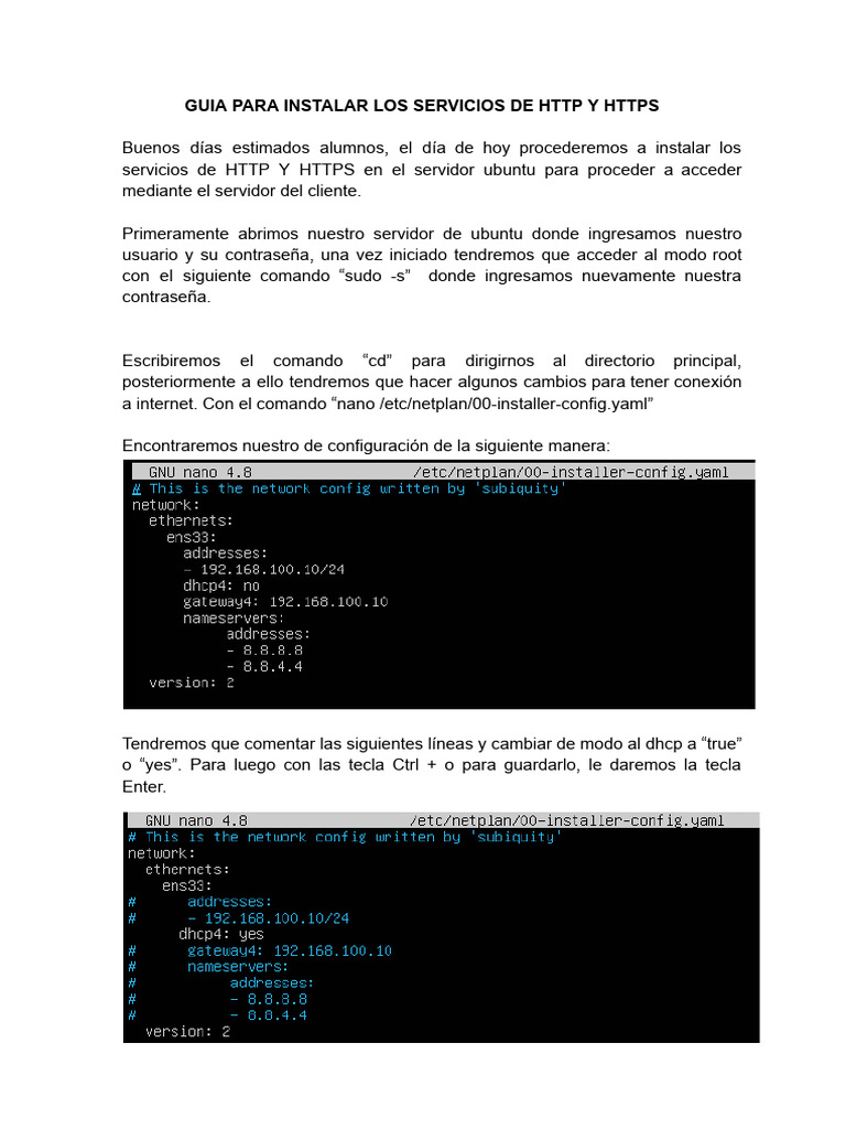 Instalación de HTTP y HTTPS en Ubuntu | PDF | Protocolo de ...