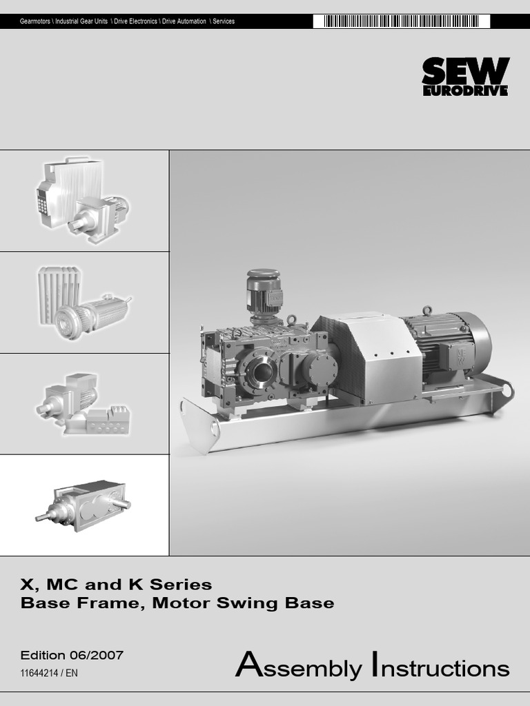 Ssembly Nstructions: X, MC and K Series Base Frame, Motor Swing Base ...