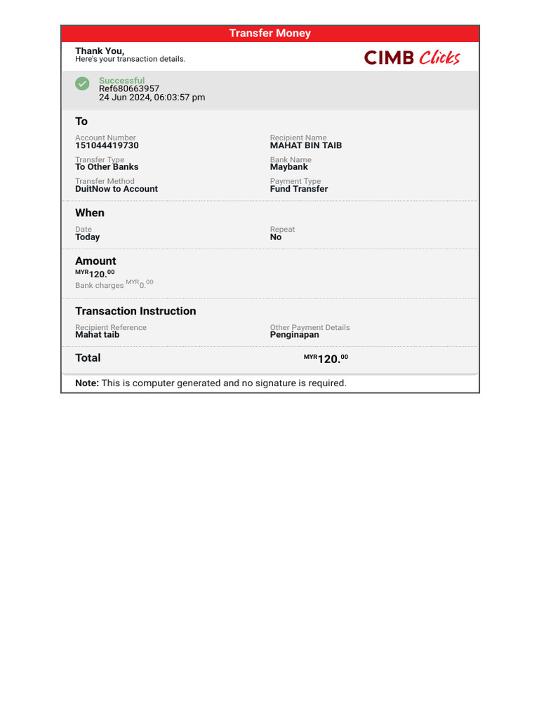 Successful Money Transfer Details | PDF | Finance & Money Management