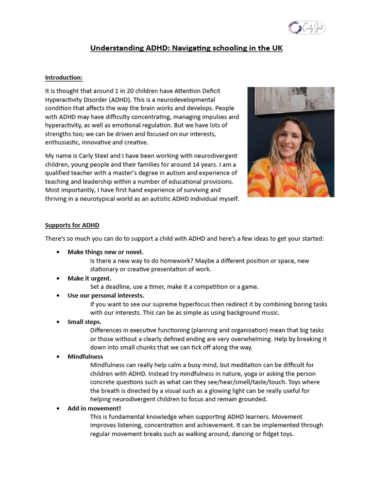ADHD Support in UK Schools Guide | PDF | Attention Deficit ...