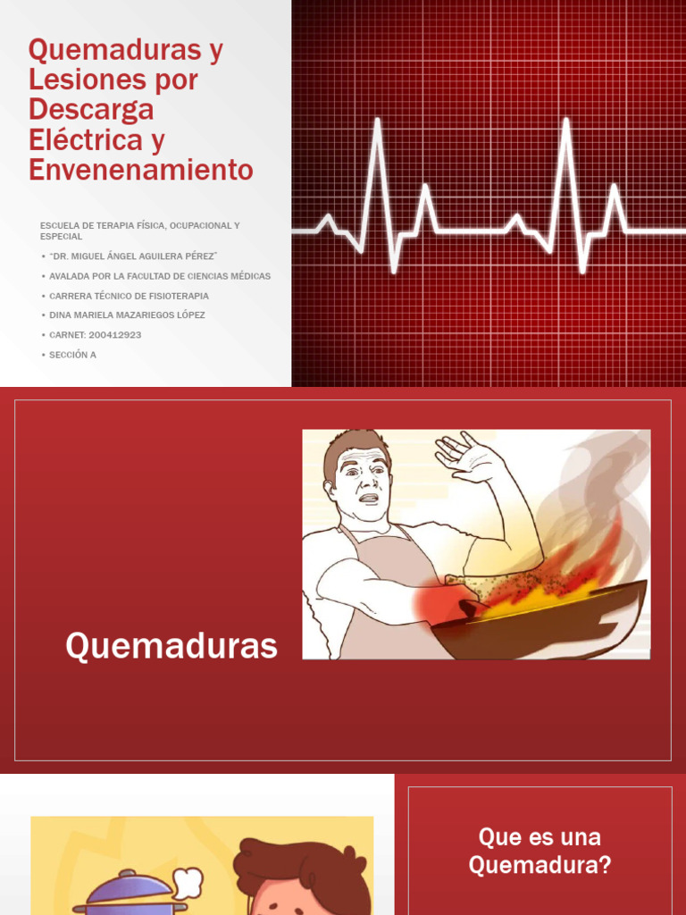 Quemaduras y Lesiones Por Descarga Eléctrica y Envenenamiento | PDF ...