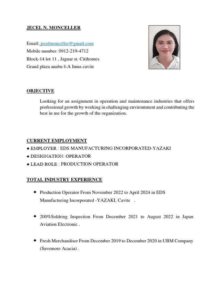 Jecel Resume e | PDF