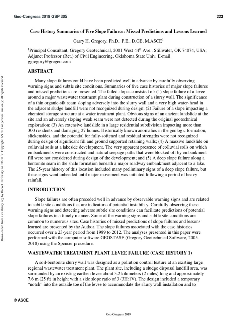 P10 - Paper Discussion - Historical Cases | PDF | Levee | Geotechnical ...