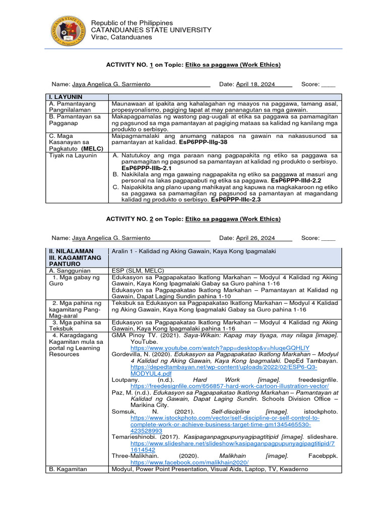 Esp DLP (Junior High) | PDF