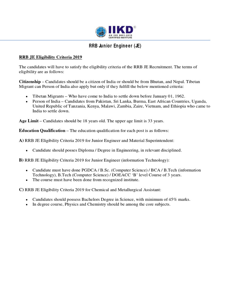 RRB Je | PDF | Engineering | Academic Degree