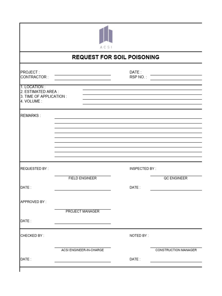 Soil Poisoning Request Form | PDF | Law | Science & Mathematics