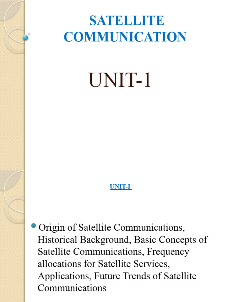 Overview of Satellite Communication Systems | PDF | Communications ...