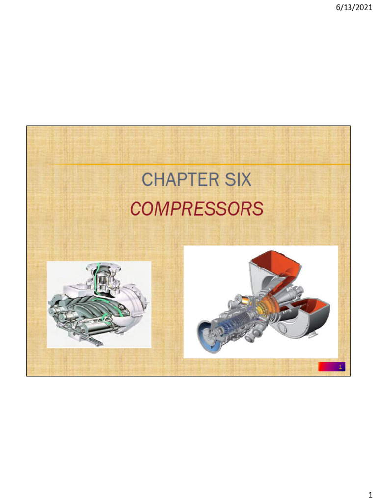 Chapter 6 Compressors | PDF | Engineering | Mechanical Engineering