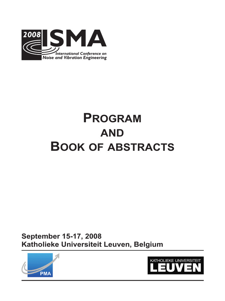 ISMA2008 Book of Abstracts | PDF | Stability Theory | Simulation